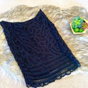 INC Black Lace Pencil Skirt